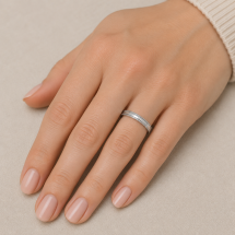 9ct White Gold 2.5mm Beaded Millgrain Edge Wedding Ring