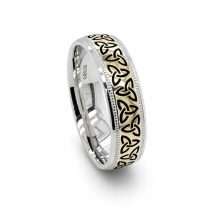9ct Yellow And White Gold Trinity Knot Icon Celtic Wedding Ring