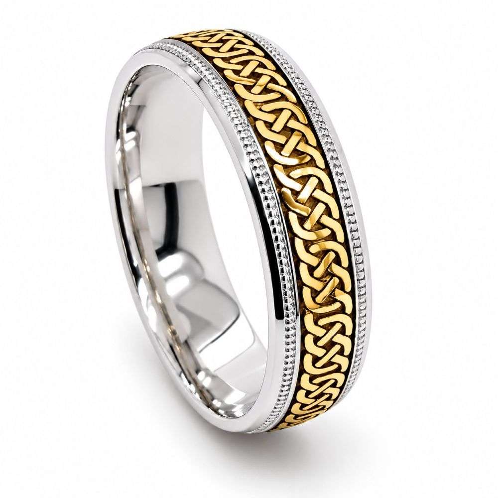 9KWYW6MML110-9ct-yellow-and-white-gold-Celtic-Weave-6mm-Traditional-Court-Wedding-Ring-Front-Image 9KWYW6MML110-9ct-yellow-and-white-gold-Celtic-Weave-6mm-Traditional-Court-Wedding-Ring-Front-Image