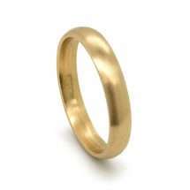 9ct Yellow 4mm Matt Medium Traditional Court Wedding Ring