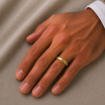 9ct Yellow 4mm Matt Medium Traditional Court Wedding Ring