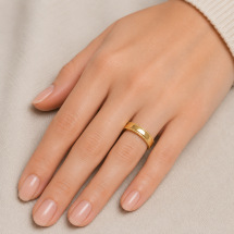 9ct Yellow Gold 4mm Beaded Millgrain Edge Wedding Ring