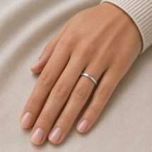 9ct White Gold 2mm Light Court Wedding Ring