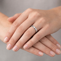9ct White 2mm Medium Soft Court Wedding Ring