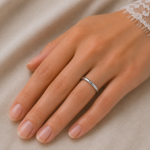 9ct White 2mm Medium Traditional Court Wedding Ring