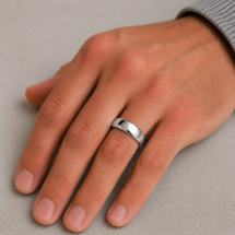 Argentium 6mm Traditional Court Wedding Ring