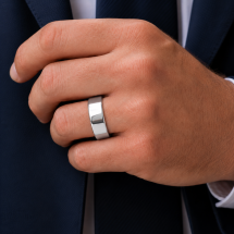 Argentium 7mm Traditional Court Wedding Ring