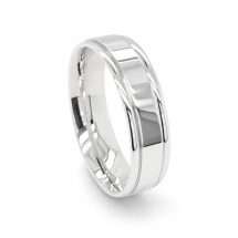 Argentium 6mm Traditional Court Matt Centre Wedding Ring