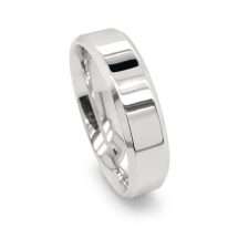 9ct White Gold Men’s 6mm Flat Court Polished Wedding Ring
