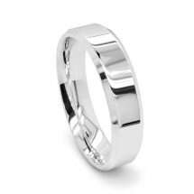 Argentium 5mm Flat Court Bevelled Edge Wedding Ring