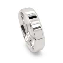 Argentium 6mm Flat Court Bevelled Edge Wedding Ring
