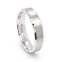 Argentium 5mm Flat Court Matt Centre Wedding Ring
