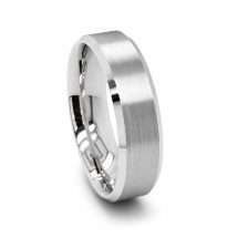 Argentium 6mm Flat Court Matt Centre Wedding Ring