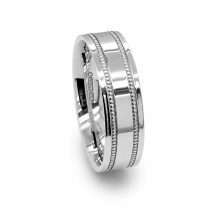 Palladium Men’s 6mm Flat Court Beaded Centre Wedding Ring