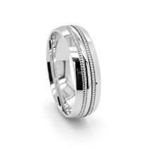 Palladium Men’s 6mm Court Beaded Centre Wedding Ring