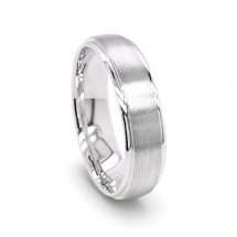 Argentium 6mm Traditional Court Matt Centre Wedding Ring