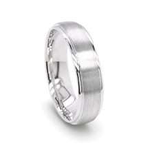 Palladium Men’s 6mm Court Matt Centre Wedding Ring