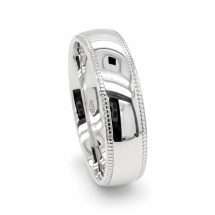 Argentium 6mm Traditional Court Beaded Edge Wedding Ring
