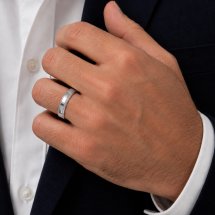 Argentium 6mm Traditional Court Beaded Edge Wedding Ring