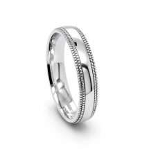 Argentium Men’s 5mm Court Beaded Edge Wedding Ring