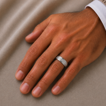 Argentium 5mm Traditional Court Woven Centre Wedding Ring