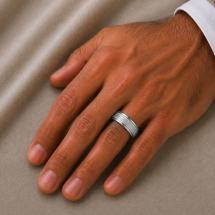 Argentium 6mm Traditional Court Woven Centre Wedding Ring