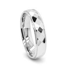 Argentium 5mm Court Faceted Design Court Wedding Ring