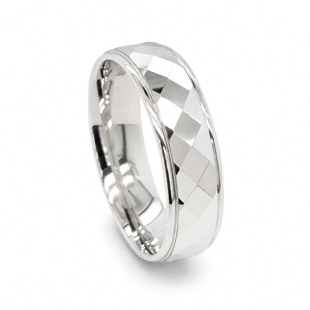 DC300-ARG-6mm Argentium 6mm Traditional Court Faceted Design Front Image DC300-ARG-6mm Argentium 6mm Traditional Court Faceted Design Front Image