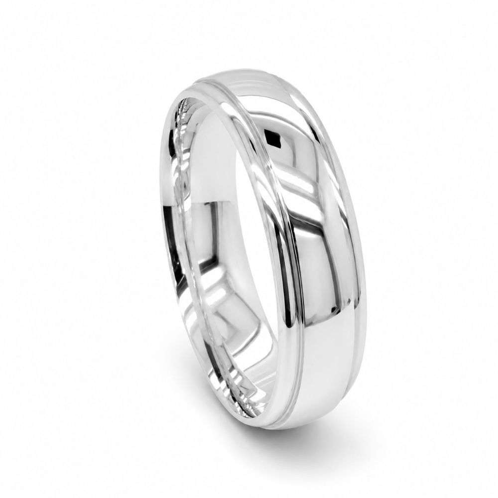 DC303-ARG-6mm Argentium 6mm Polished Traditional Court Lined Edge Front Image