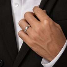 Argentium 6mm Traditional Court Lined Edge Wedding Ring