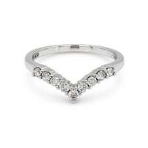 9ct White Gold 25pts Diamond Wishbone Ring