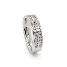 18ct White Gold 50pts Diamond Double Channel Ring
