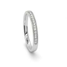 9ct White Gold 9pts Diamond Pave Wedding Ring