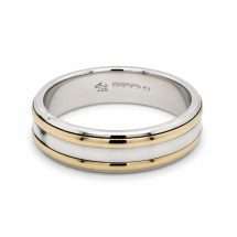 Silver And 9ct Yellow Gold 6mm Wedding Ring