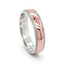 Silver 9ct Gold 5mm Court Diamond Cut Edge Wedding Ring