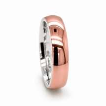 Silver And 9ct Rose Gold 5mm Court Wedding Ring