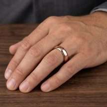 Silver And 9ct Rose Gold 5mm Court Wedding Ring