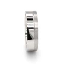 Palladium 6mm Flat Court Matt Sided Wedding Ring