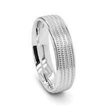 Argentium Palladium 6mm Court Woven Centre Wedding Ring