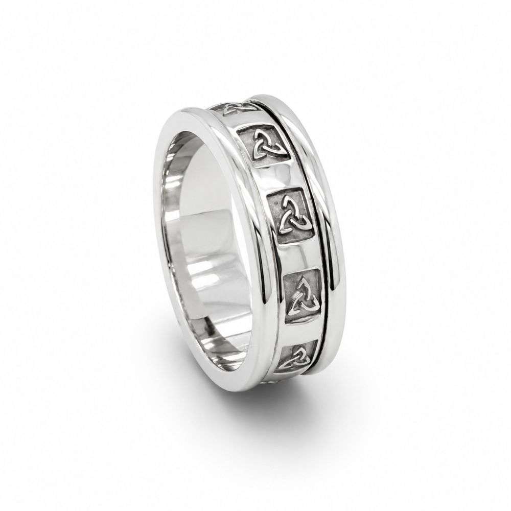 RSLD-015 Sterling silver celtic trinity knot icon wedding ring front image