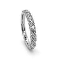 9ct White Gold 33pts Diamond Ribbon Ring
