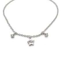 Sterling Silver CZ Star Childs Charm Bracelet
