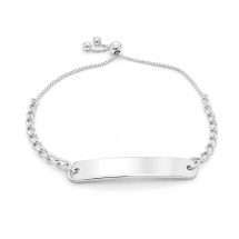 Sterling Silver Ladies Adjustable Identity Bracelet