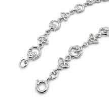 Sterling Silver Claddagh Trinity Knot Celtic Bracelet