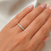 9ct Yellow Gold 35pts Diamond Millgrain Wedding Ring