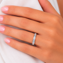 9ct White Gold 50pts Diamond Channel Wedding Ring