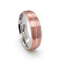 Argentium 9ct Gold Men’s 6mm Court Matt Lined Wedding Ring