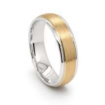 Argentium And 9ct Yellow Gold 6mm Court Wedding Ring