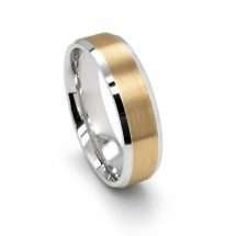 Silver And 9ct Yellow Gold 6mm Wedding Ring