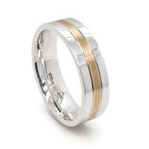 Argentium And 9ct Yellow Gold 6mm Wedding Ring